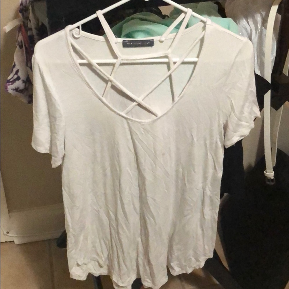 White criss cross top